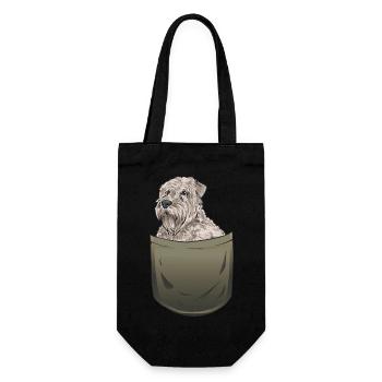 Irish Soft Coated Wheaten Terrier - Geschenkbeutel für Flaschen - Schwarz - Vorne