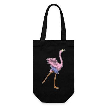 Flamingo Ballerina Ballett - Geschenkbeutel für Flaschen - Schwarz - Vorne