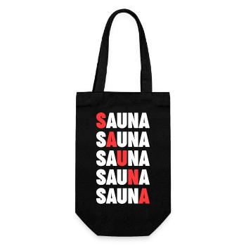 Wellness Saunagänger Saunieren Saunierer Sauna - Geschenkbeutel für Flaschen - Schwarz - Vorne