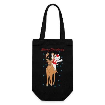 Chat sur le cerf - Sac à bouteille - noir - Devant