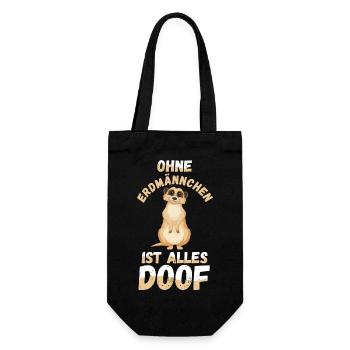 Erdmännchen - Geschenkbeutel für Flaschen - Schwarz - Vorne