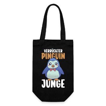 Pinguin - Geschenkbeutel für Flaschen - Schwarz - Vorne