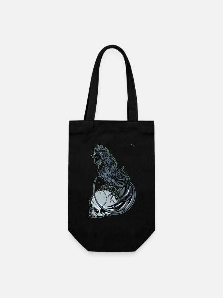 Hahn // Angry Rooster - Geschenkbeutel für Flaschen - Schwarz