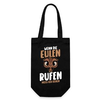 Eulen - Geschenkbeutel für Flaschen - Schwarz - Vorne