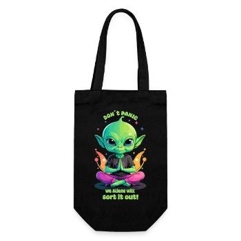 Süßer Alien Regelt das ! - Geschenkbeutel für Flaschen - Schwarz - Vorne