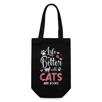 Cats, Pet, Meow - Gift Bag for Bottles - black - Front