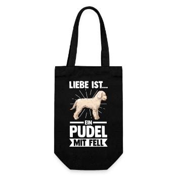 Hund Pudel - Geschenkbeutel für Flaschen - Schwarz - Vorne