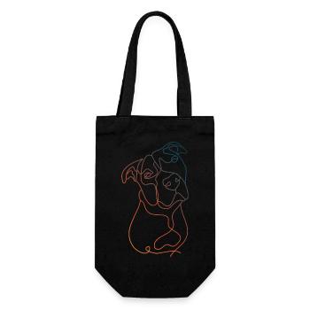 COLOR LINEAR MINIMALIST PITBULL - Gift Bag for Bottles - black - Front