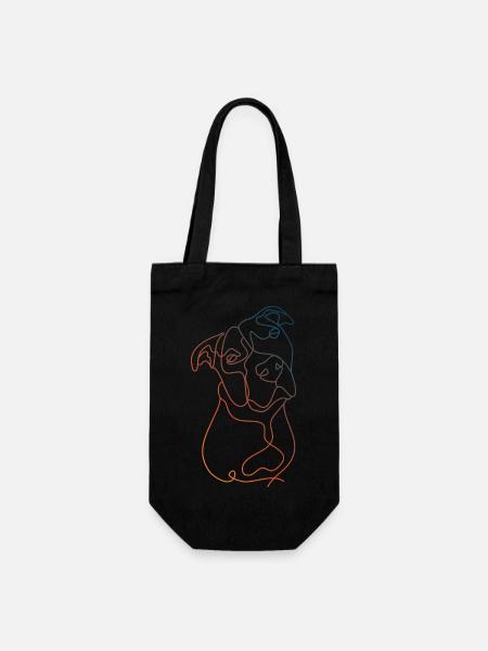 FARBE LINEAR MINIMALIST PITBULL - Geschenkbeutel für Flaschen - Schwarz