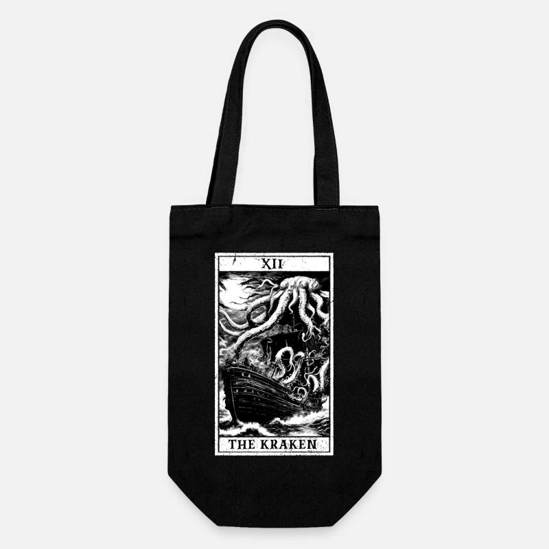 Kraken-Tarot - Geschenkbeutel für Flaschen - Schwarz