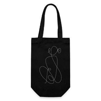 Mrs. Line Art Emma Large White - Gift Bag for Bottles - black - Front