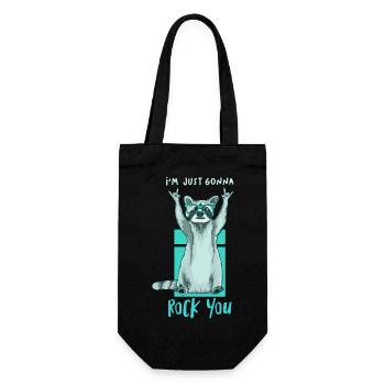 DJ Musik Retro Heavy Metal Hard Rock Punk Panda - Geschenkbeutel für Flaschen - Schwarz - Vorne