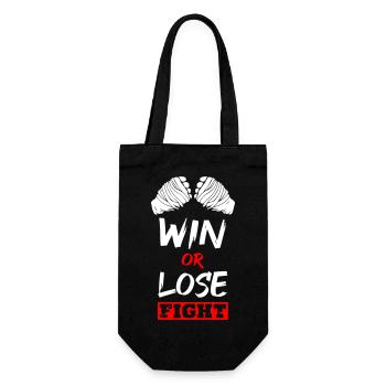 Win or Lose Fight - Gift Bag for Bottles - black - Front