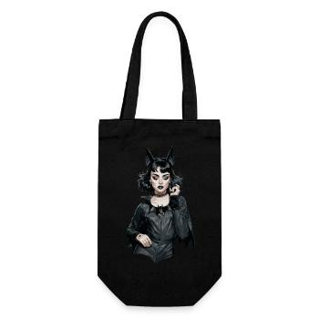 Retro Style Bat-themed Gothic für Gothik Fans - Geschenkbeutel für Flaschen - Schwarz - Vorne
