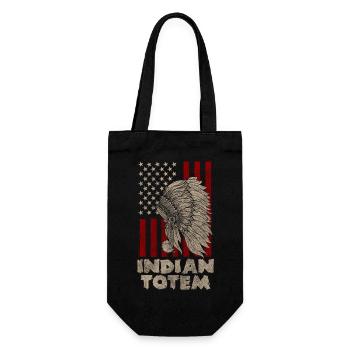 Amérindien, Gardien, Liberté, Dieu - Sac à bouteille - noir - Devant