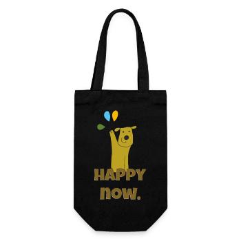 Dog Happy Now - Gift Bag for Bottles - black - Front