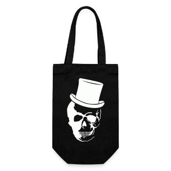 Skull Zylinder - Geschenkbeutel für Flaschen - Schwarz - Vorne