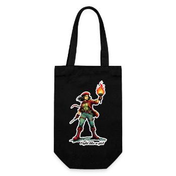 Fight like a girl - Geschenkbeutel für Flaschen - Schwarz - Vorne