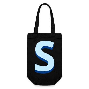 Lettre s bleu pop et moderne - Sac à bouteille - noir - Devant