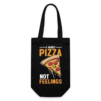 I Want Pizza Not Feelings 4 - Geschenkbeutel für Flaschen - Schwarz - Vorne