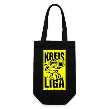 Kreisliga Fussball Affe - Geschenkbeutel für Flaschen - Schwarz - Vorne