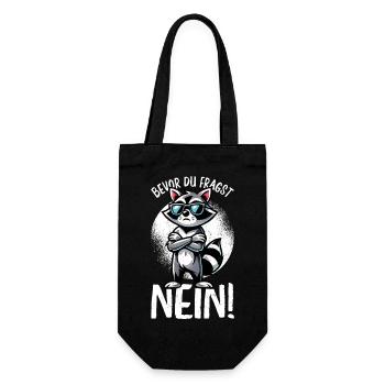 Avant que tu ne demandes, pas de raton laveur, mauvaise humeur - Sac à bouteille - noir - Devant