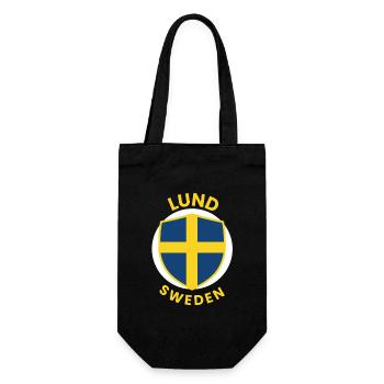 Lund Shield Schweden - Geschenkbeutel für Flaschen - Schwarz - Vorne