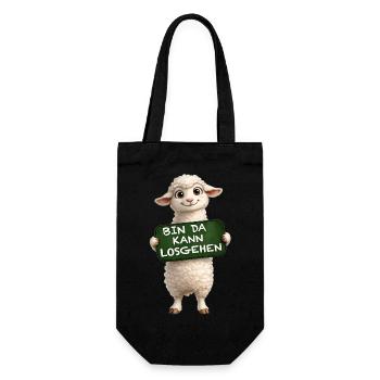 Mutiges Lamm Schildmotiv - Geschenkbeutel für Flaschen - Schwarz - Vorne