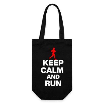 KEEP CALM AND RUN! FOR JOGGERS AND MARATHONERS sw - Gift Bag for Bottles - black - Front
