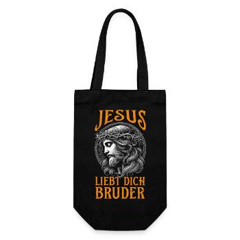 Citation de Jesus Loves You Brother Christian - Sac à bouteille - noir - Devant