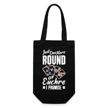 Just one more round of Euchre - Gift Bag for Bottles - black - Front