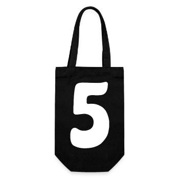 Cinq : Chiffre minimaliste 5 | Cinquième - Sac à bouteille - noir - Devant