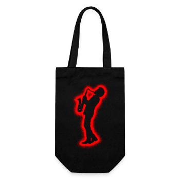 Saxophonist Saxofon Herren Jungen Saxophon Kinder - Geschenkbeutel für Flaschen - Schwarz - Vorne