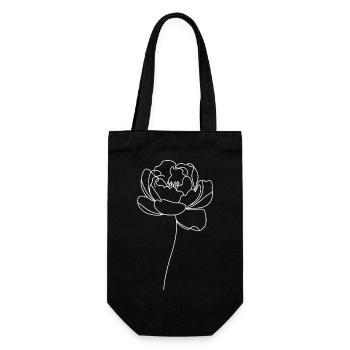 Peony Line Art - Gift Bag for Bottles - black - Front