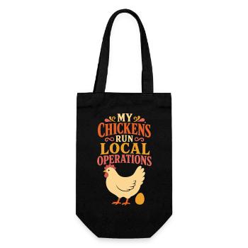 My Chickens Run Local Operations - Geschenkbeutel für Flaschen - Schwarz - Vorne