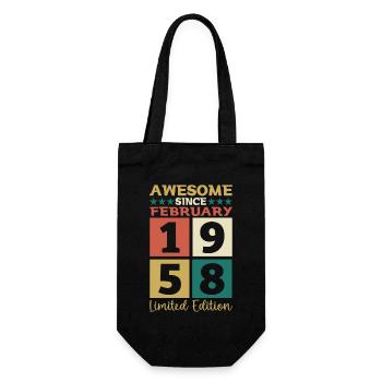 Né en 1958 février 65e anniversaire homme cadeau - Sac à bouteille - noir - Devant
