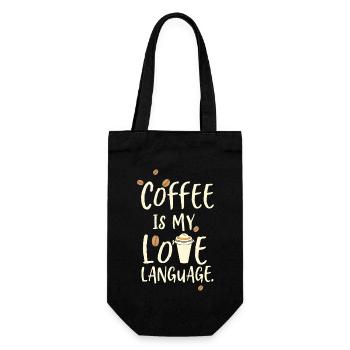 kaffee ist meine liebes sprache - Geschenkbeutel für Flaschen - Schwarz - Vorne