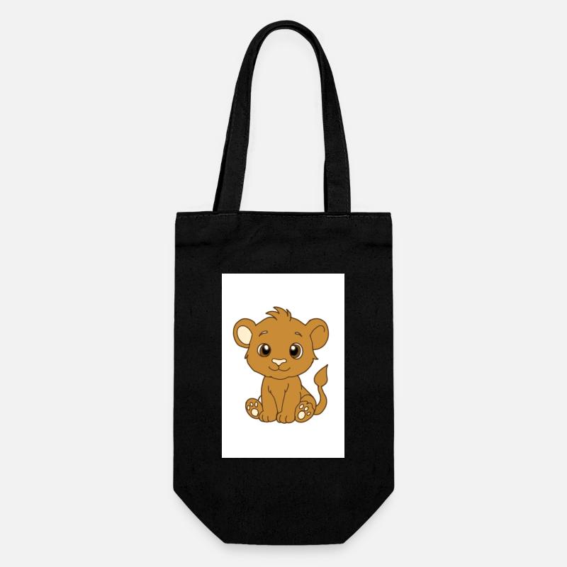 Lionceau kawaï  - Sac à bouteille - noir