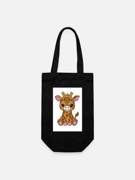 Kawaii Giraffe - Gift Bag for Bottles - black