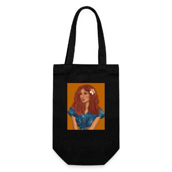 Lady with red hair - Gift Bag for Bottles - black - Front