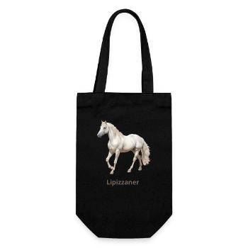 Lipizzaner - Geschenkbeutel für Flaschen - Schwarz - Vorne