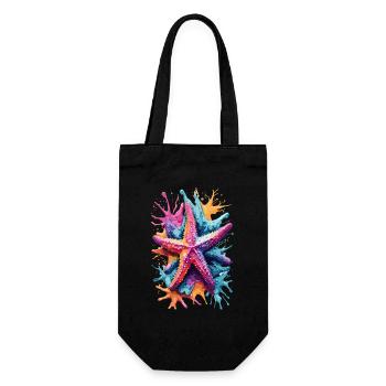 Starfish in the Sea, Watercolours, Lake, Water - Gift Bag for Bottles - black - Front