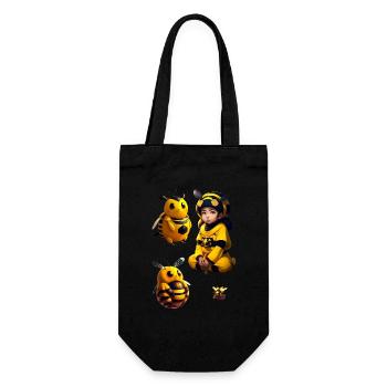 kawaii bee child - Gift Bag for Bottles - black - Front