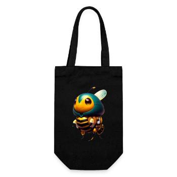 kawaii happy cute bee - Gift Bag for Bottles - black - Front