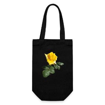 GELBE ROSE - Geschenkbeutel für Flaschen - Schwarz - Vorne
