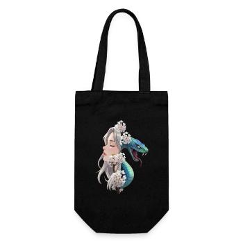 Mystical Woman with Snake Motif - Gift Bag for Bottles - black - Front