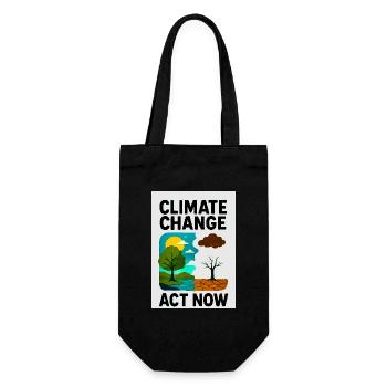 Klimawandel jetzt - Geschenkbeutel für Flaschen - Schwarz - Vorne