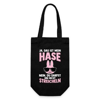 Nagetier Kaninchen Hase - Geschenkbeutel für Flaschen - Schwarz - Vorne