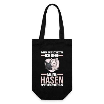Nagetier Kaninchen Hase - Geschenkbeutel für Flaschen - Schwarz - Vorne