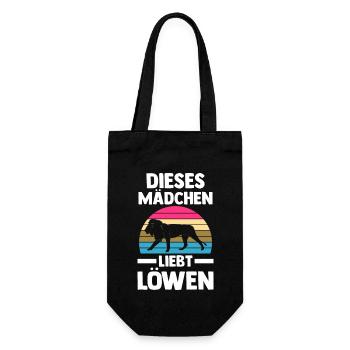 Löwe Löwen - Geschenkbeutel für Flaschen - Schwarz - Vorne